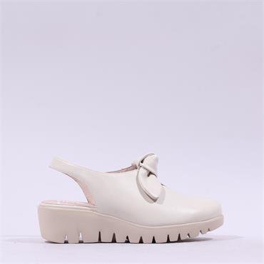 Wonders San Marino Bow Slingback Wedge - Off White